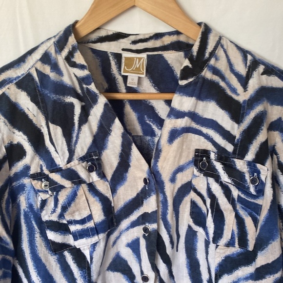 JM Collection Linen Women’s Shirt Size 12 - Picture 2 of 9
